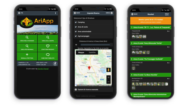 android, le migliori app per trovare campeggi e aree di sosta