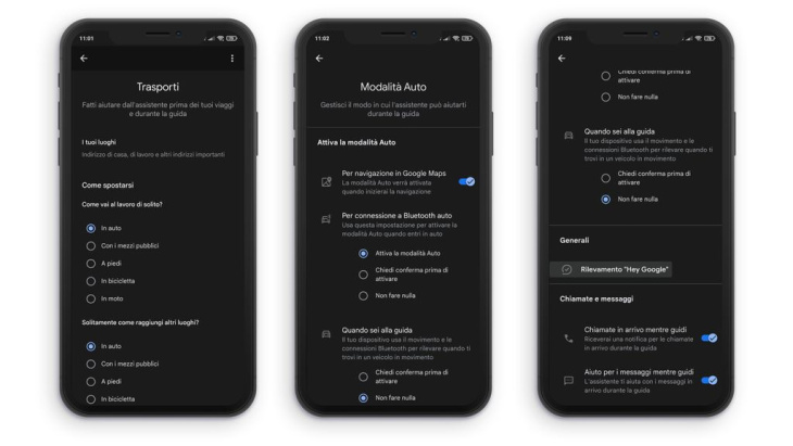 android, come personalizzare la modalità auto di google assistant