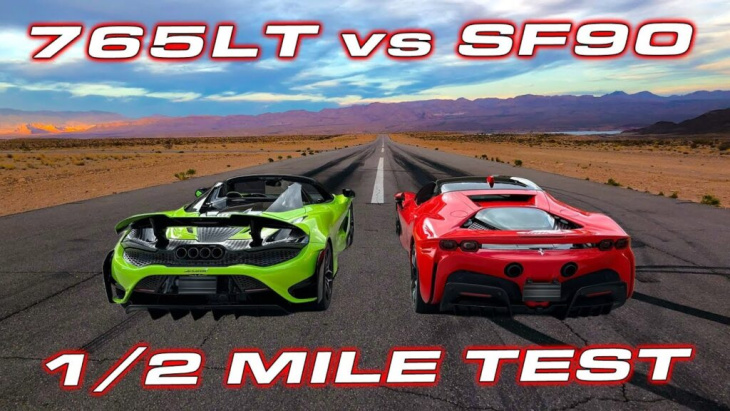 ferrari sf90 stradale vs mclaren 765lt spider: chi vince la drag race? 