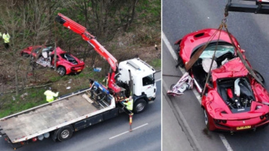 Ferrari F8 Tributo esce di strada e si ribalta, si cercano le cause del fatale incidente
