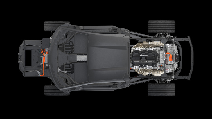 lamborghini, il telaio e il motore della nuova supercar v12 ibrida