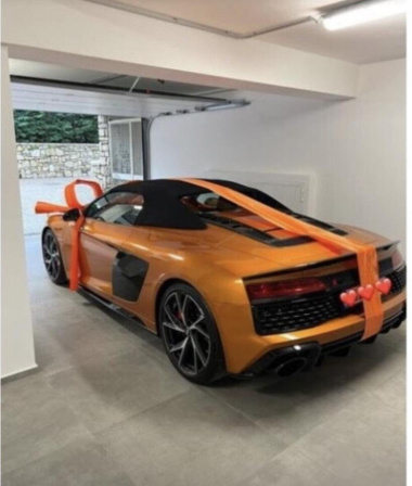 Lamborghini (Elettra) trova un'Audi R8 Spider in garage