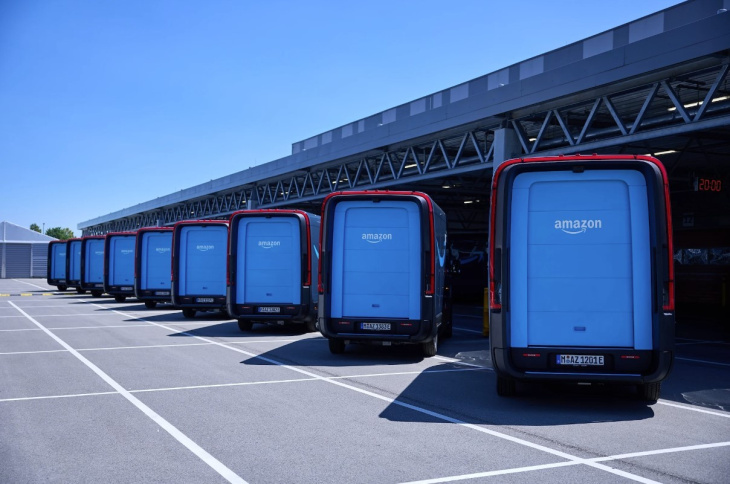 amazon, amazon, i furgoni elettrici di rivian arrivano in europa