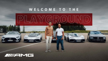 Guardate come Lewis Hamilton e George Russell testano la nuova AMG One