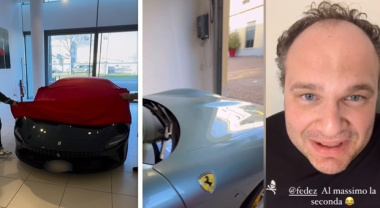 Fedez compra una Ferrari Roma: «La prima in Italia». L'imprenditore lo smentisce: «Io ce l'ho da gennaio». E svela il prezzo