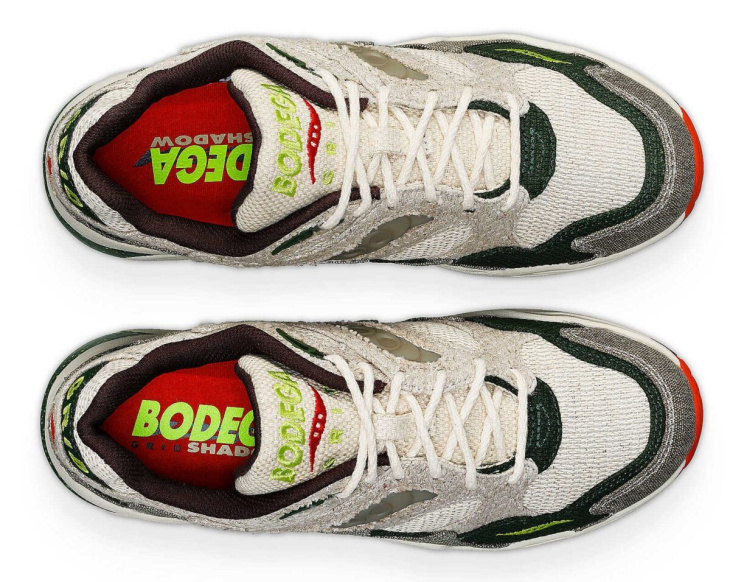 sneakers bodega x saucony grid shadow 2 jaunt woven: le calzature dall’animo sostenibile che non perdono stile e prestazioni