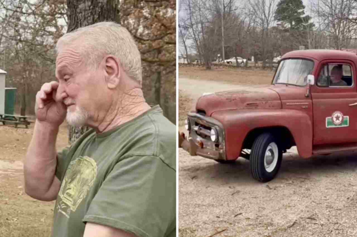 video commovente: un uomo sorprende il nonno con il restauro del suo pickup del 1954
